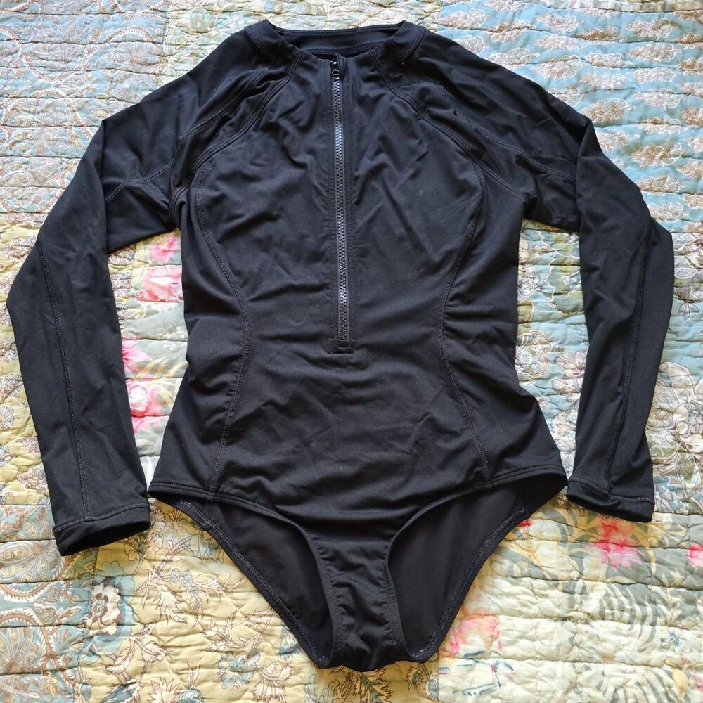 Athleta Sun Shield One Piece Rashguard Swimsuit Women's Size XS (0-2) Like New